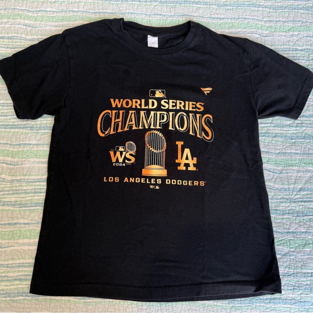 La Dodgers Black Short Sleeve Tees with Gold Accents